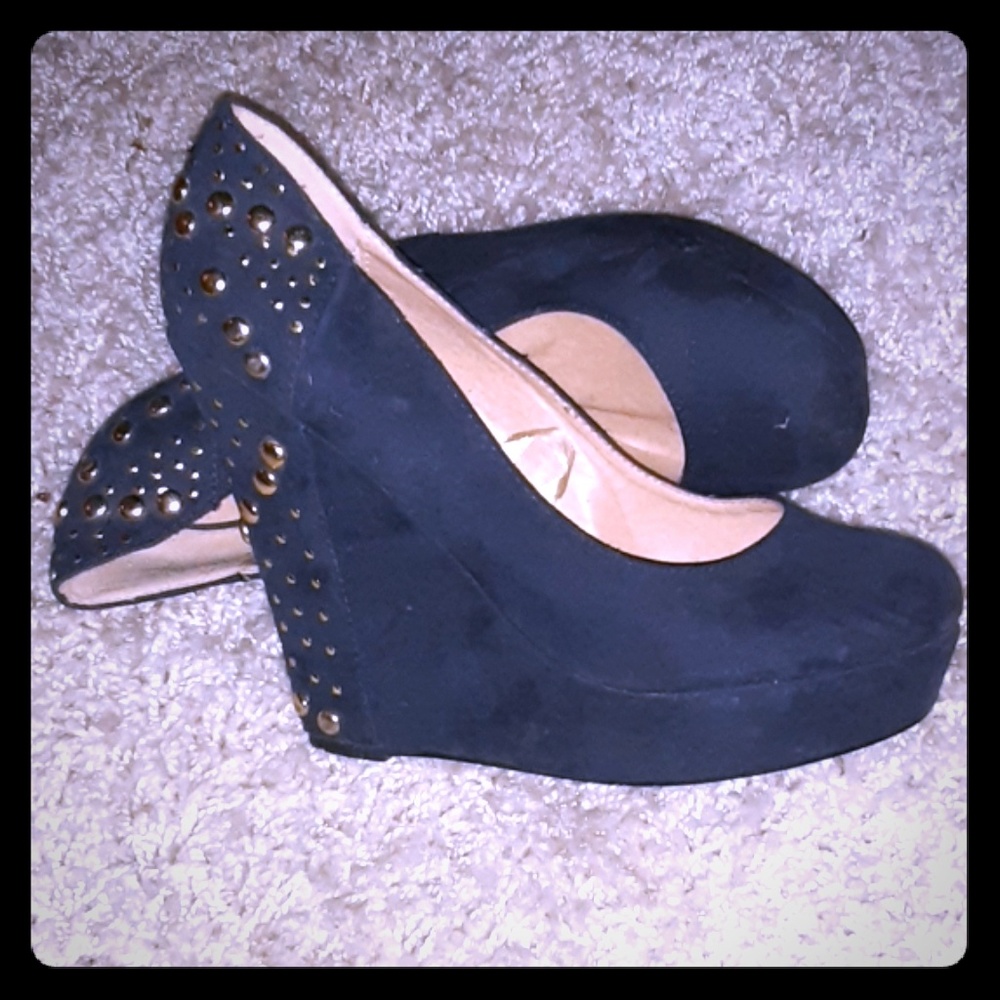 Navy Blue Wedges